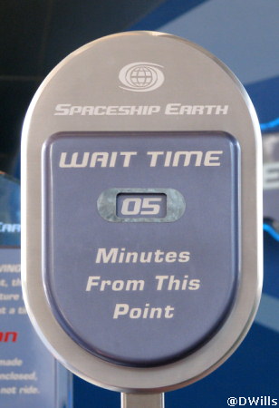 Spaceship Earth Wait Time Sign