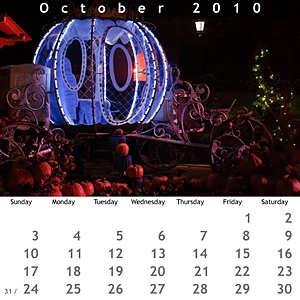 October 2010 Jewel Case Calendar