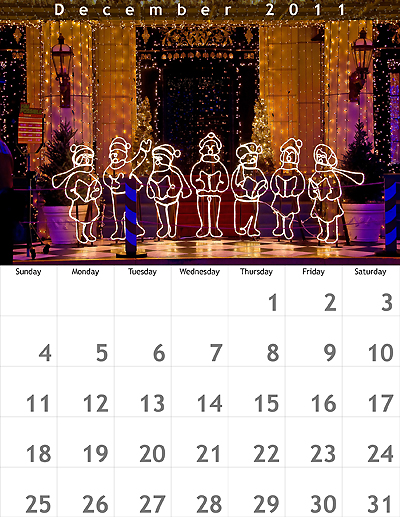 December 2011 8.5x11 Calendar