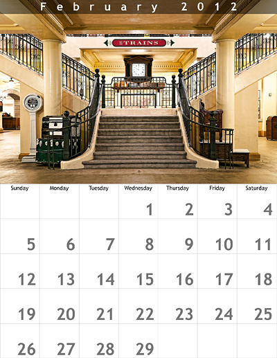 February 2012 8.5x11 Calendar