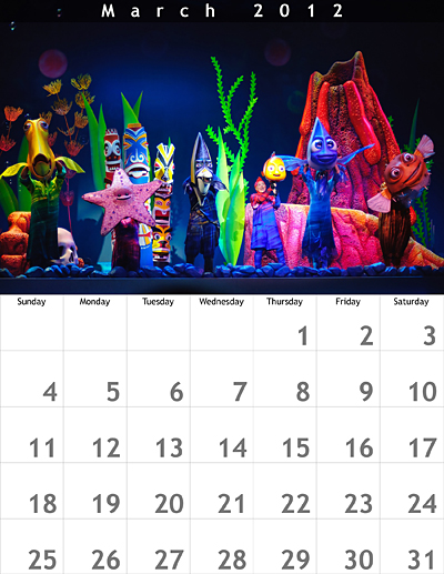 March 2012 8.5x11 Calendar