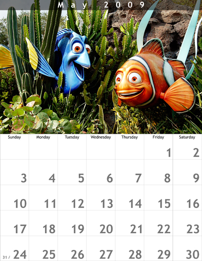 May 2009 8.5x11 Calendar