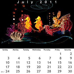 July 2011 Jewel Case Calendar