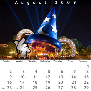 August 2009 Jewel Case Calendar