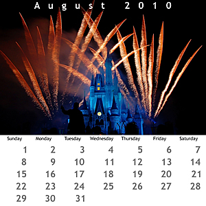 August 2010 Jewel Case Calendar