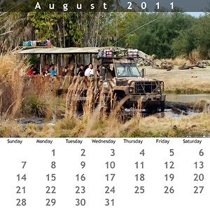 August 2011 Jewel Case Calendar