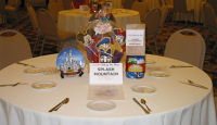 Table Setups: Cinderella Castle Plate, Cookies by Design Gift Basket, Disney Coffee